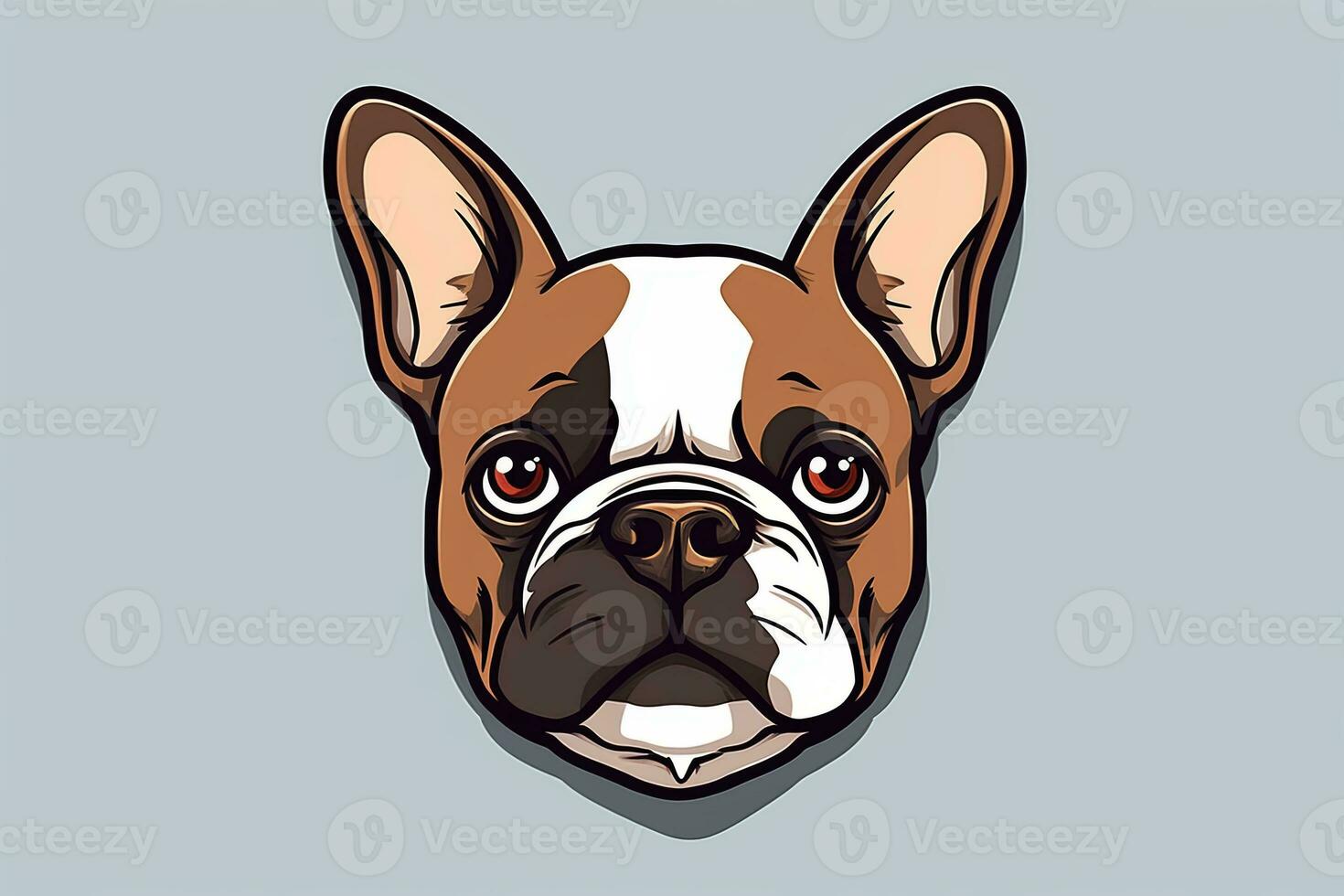 French Bulldog Graphic Illustration Isolated on a Monochrome Background generative AI photo