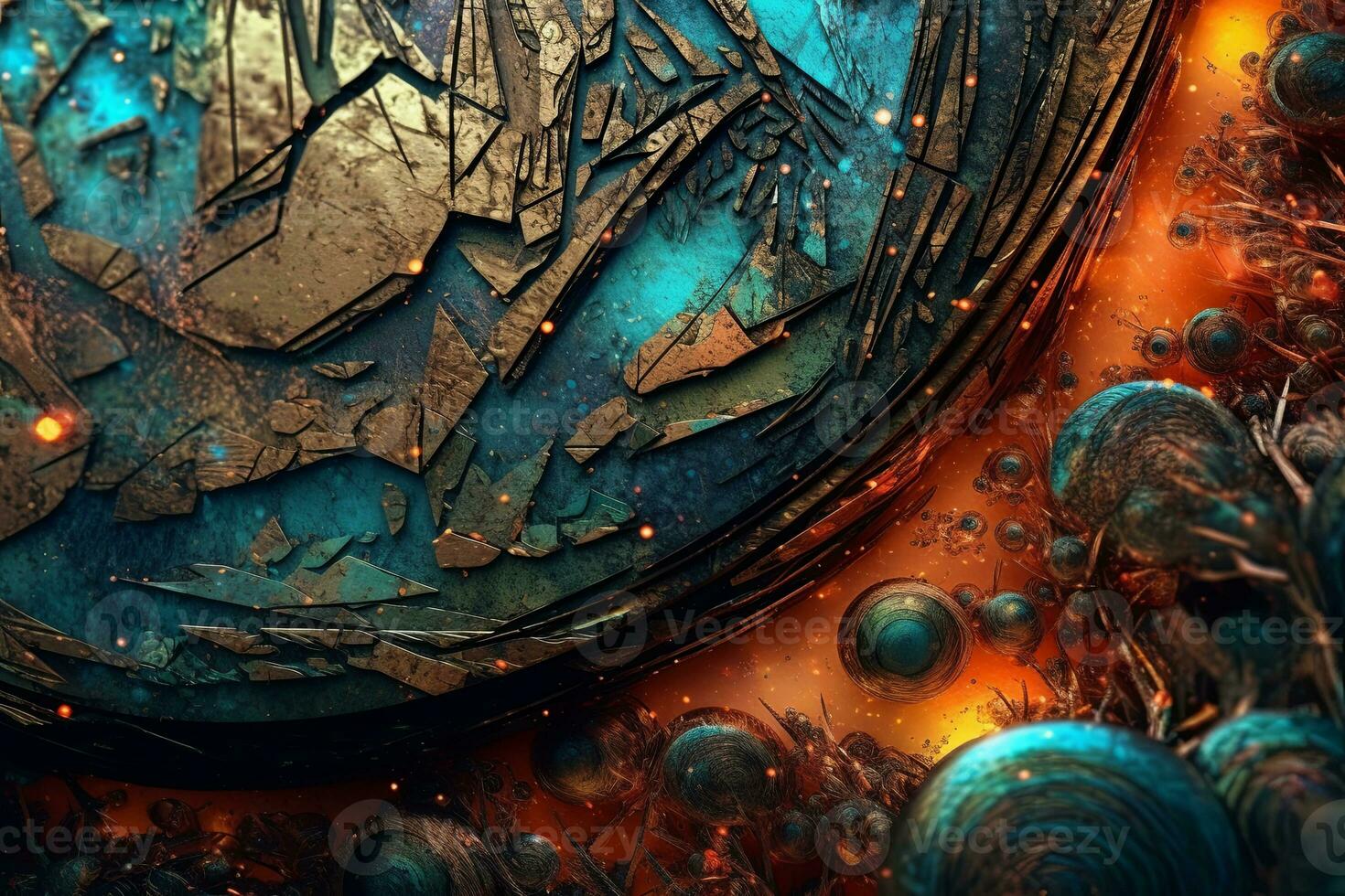 Futuristic Nature Tech Fusion Mesmerizing Macro Hybrid Texture Background generative AI photo