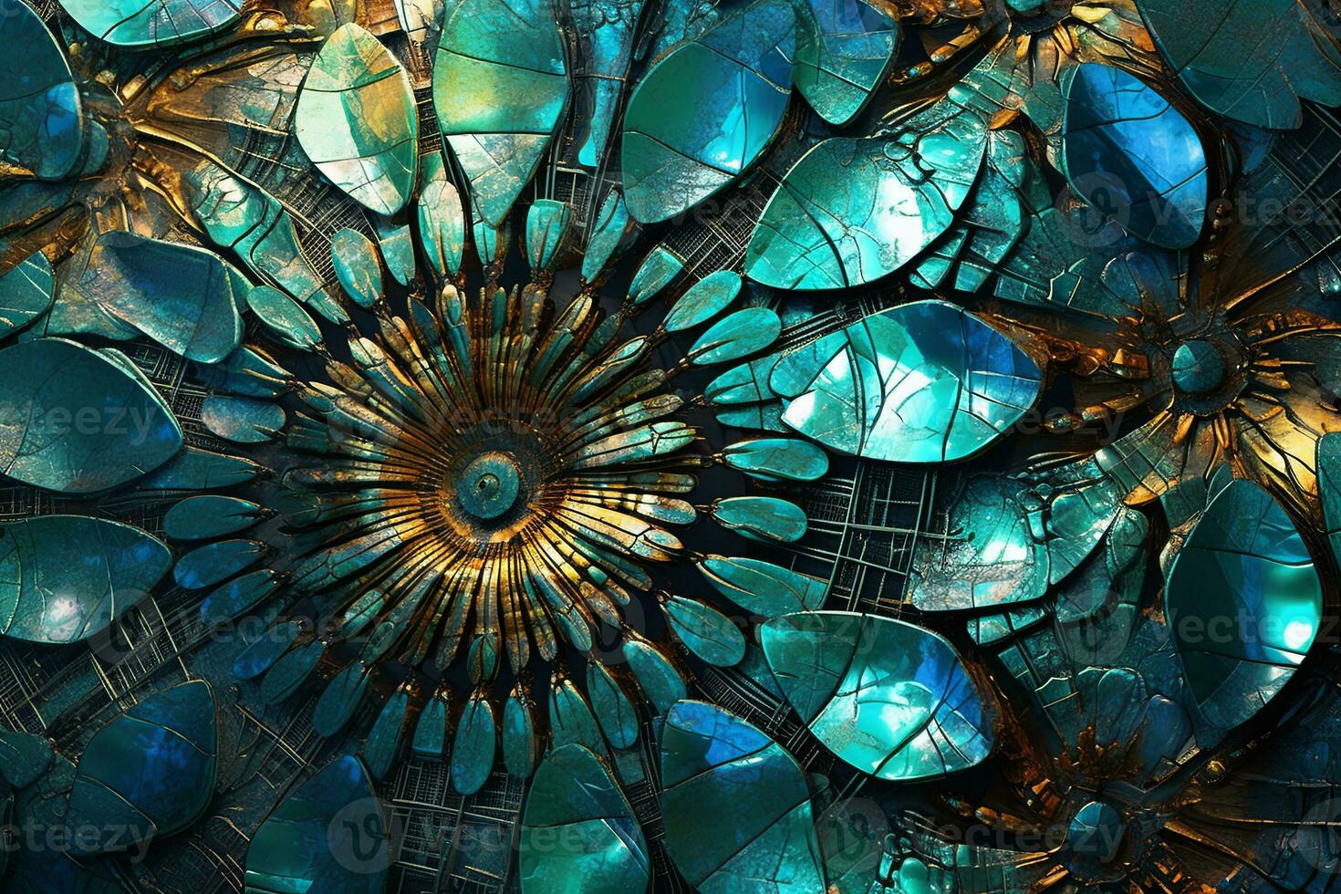 Futuristic Nature Tech Fusion Mesmerizing Macro Hybrid Texture Background generative AI photo