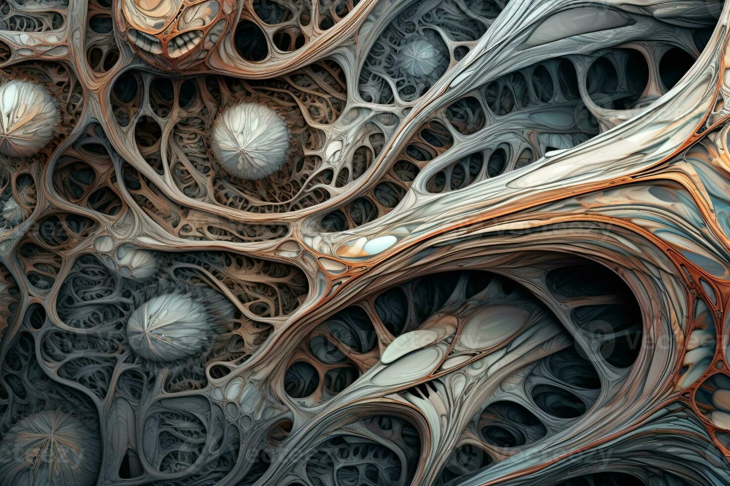 Futuristic Nature Tech Fusion Mesmerizing Macro Hybrid Texture Background generative AI photo