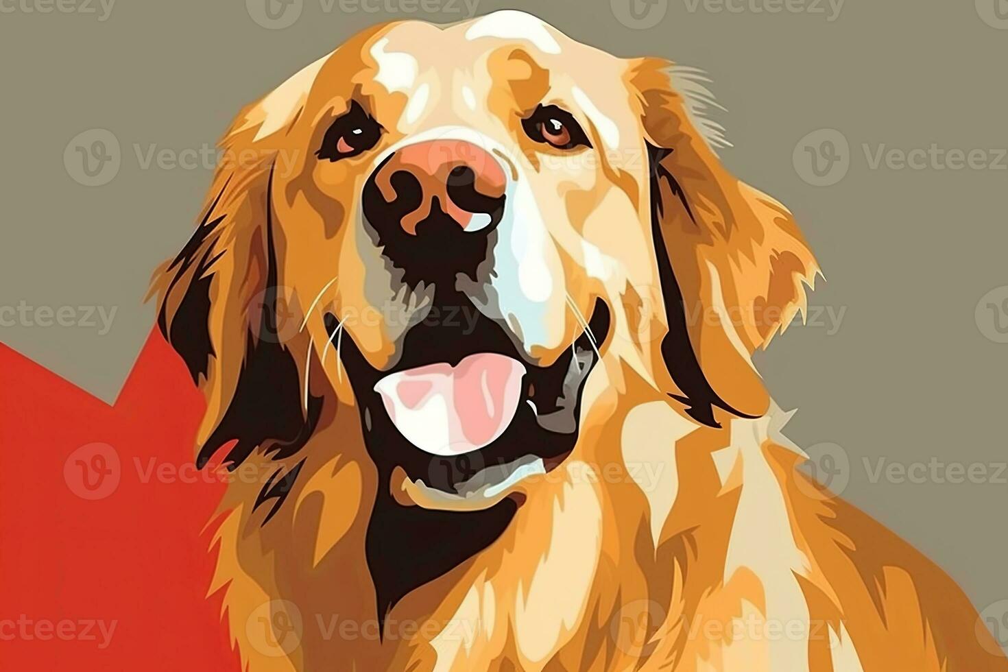 Golden Retriever Dog Vibrant Sleek Graphic Background generative AI photo