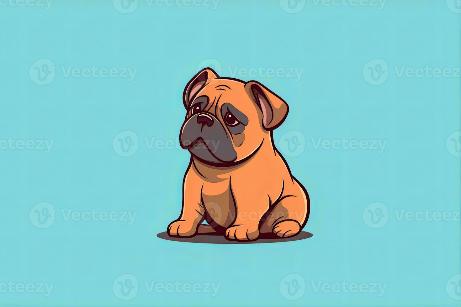 Graphic Illustration of a Dog Isolated on a Monochrome Background generative AI photo