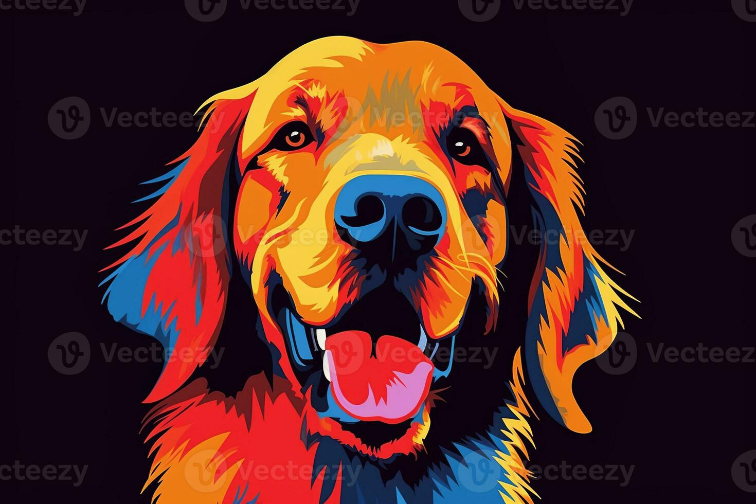 Golden Retriever Dog Vibrant Sleek Graphic Background generative AI photo