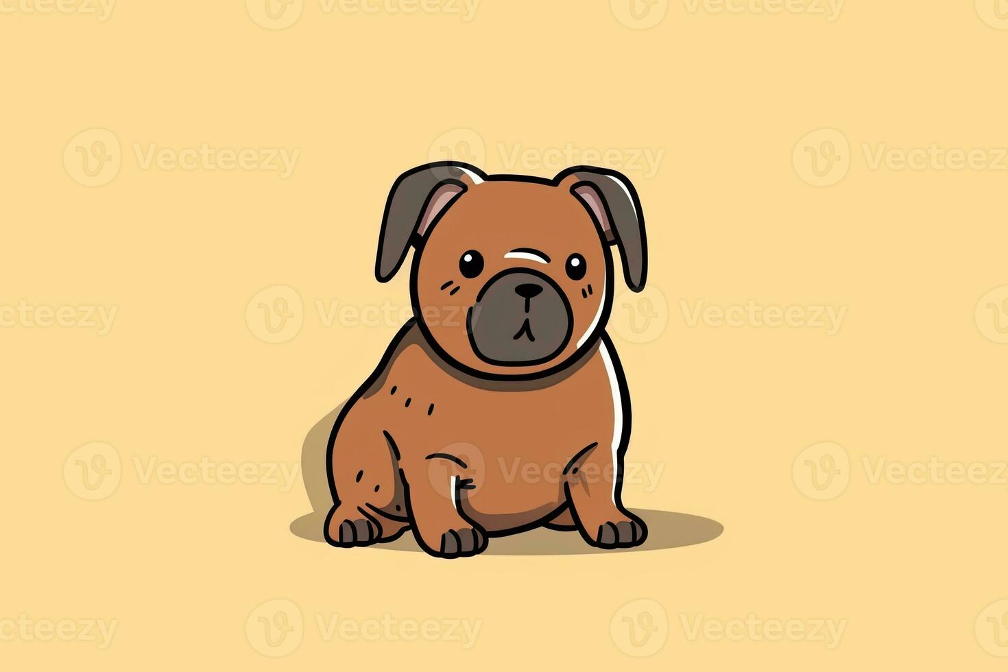 Graphic Illustration of a Dog Isolated on a Monochrome Background generative AI photo