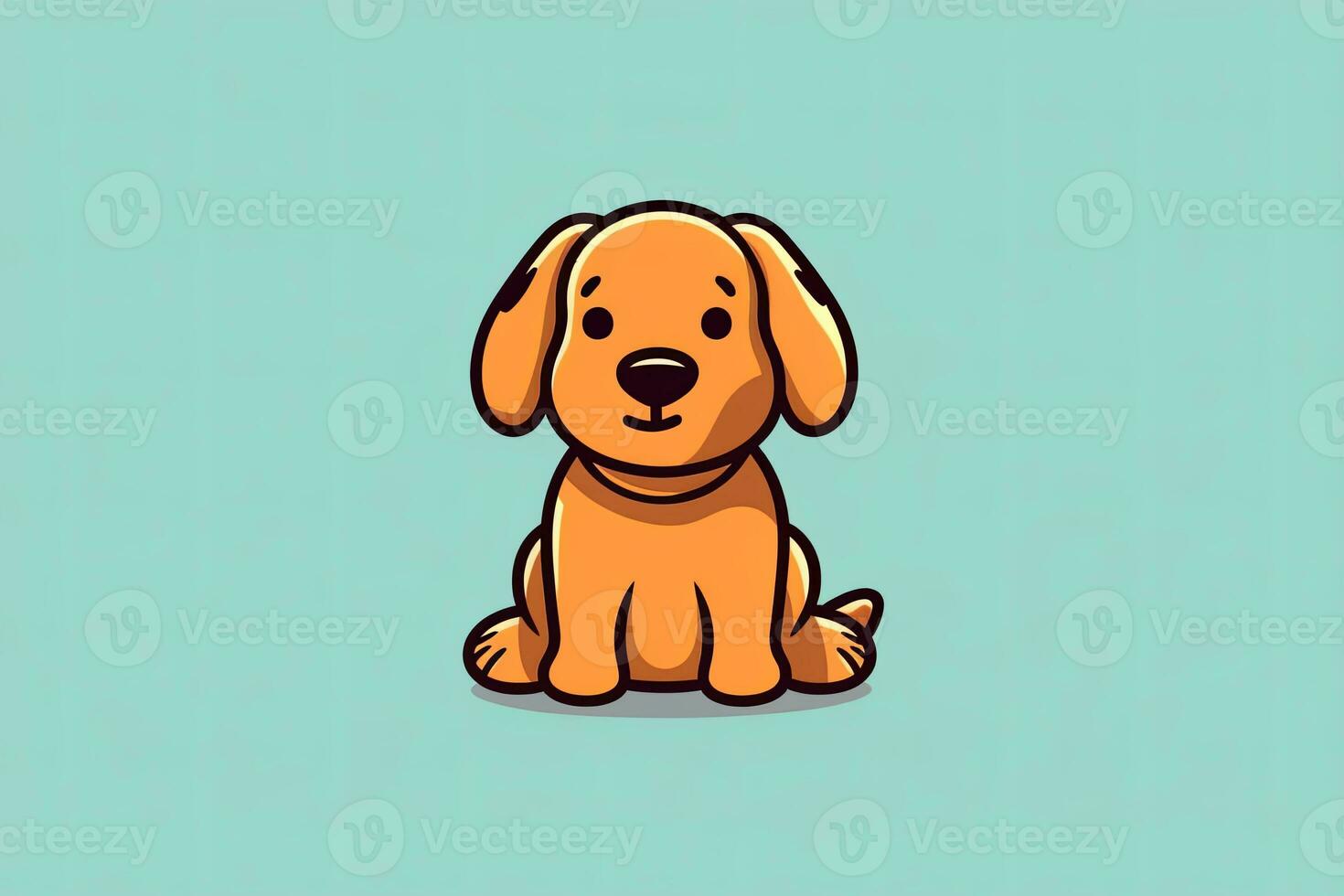 Graphic Illustration of a Dog Isolated on a Monochrome Background generative AI photo