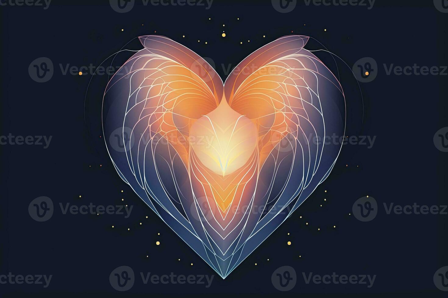 Diverse and Unique Minimalistic Sleek and Defined Heart Design Graphic generative AI photo