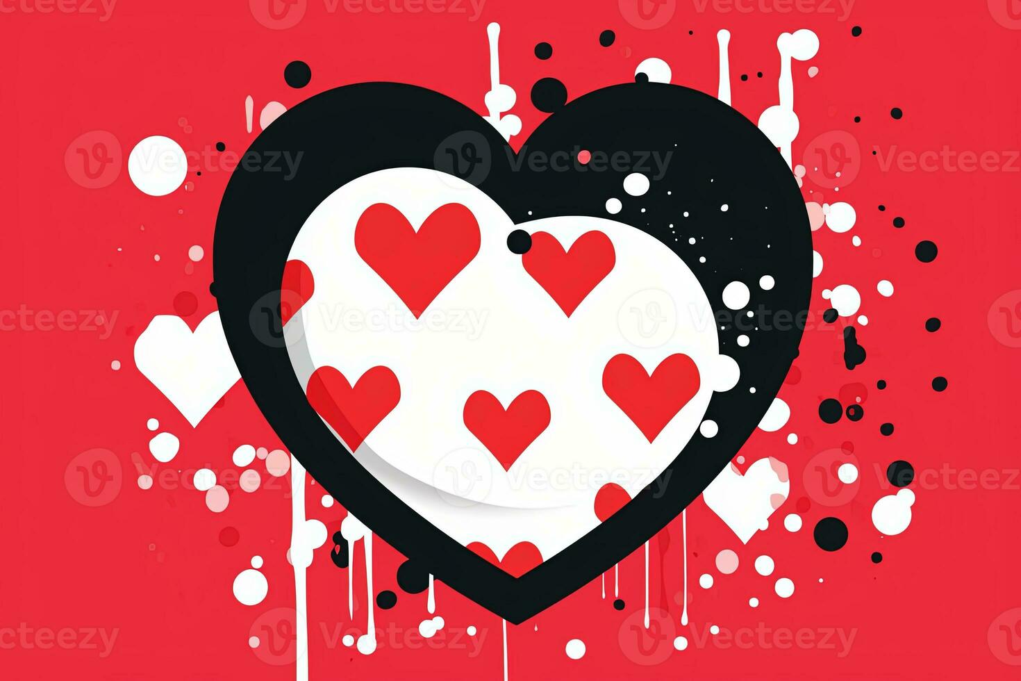 Diverse and Unique Minimalistic Sleek and Defined Heart Design Graphic generative AI photo