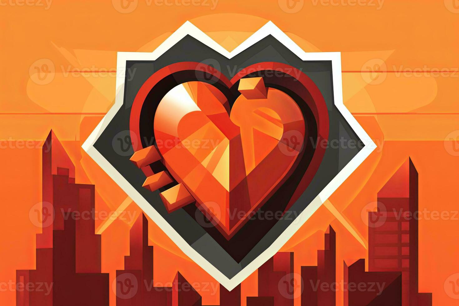 Diverse and Unique Minimalistic Sleek and Defined Heart Design Graphic generative AI photo