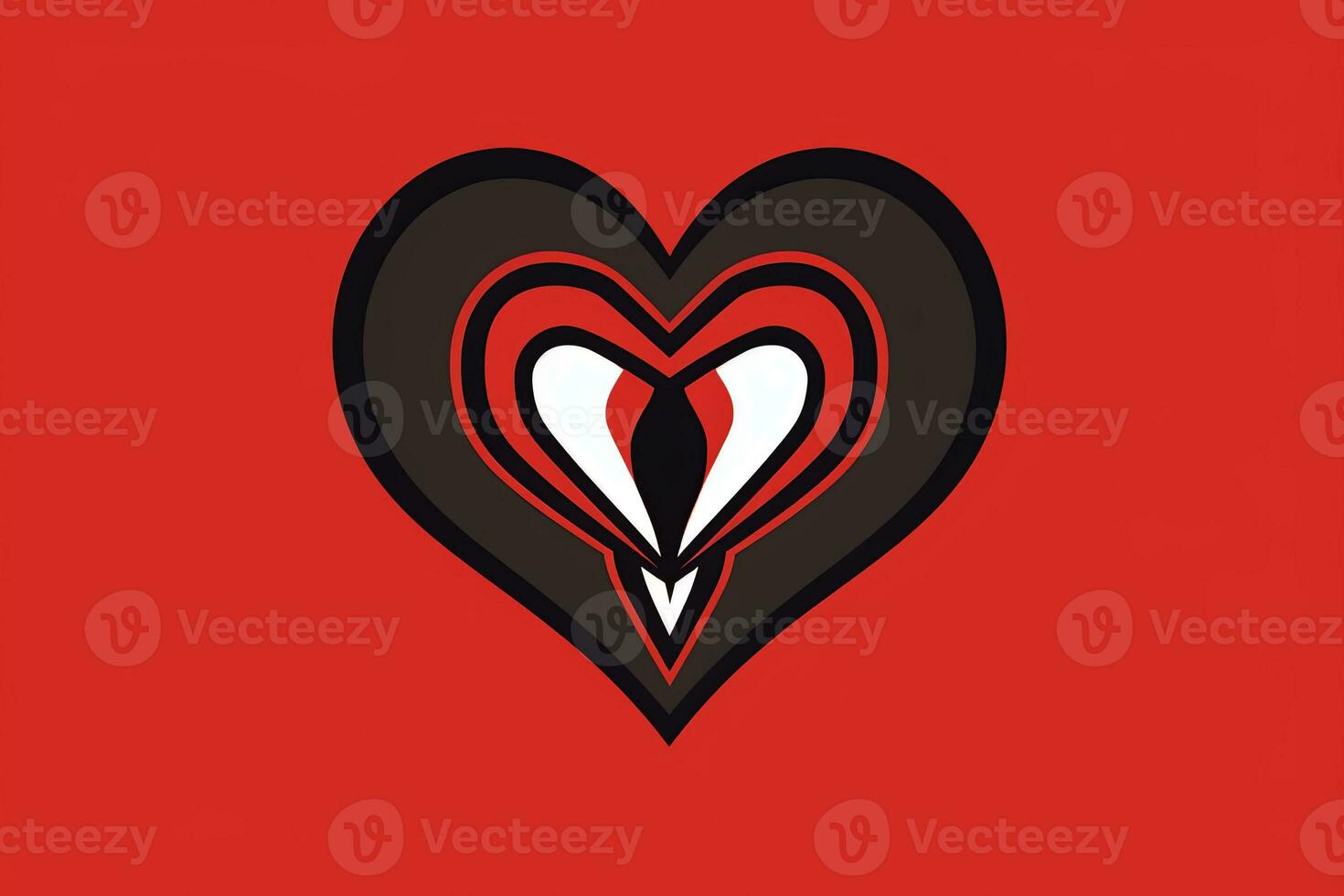 Diverse and Unique Minimalistic Sleek and Defined Heart Design Graphic generative AI photo