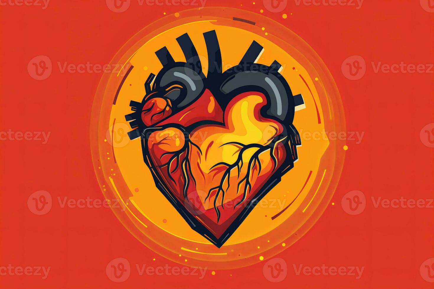 Diverse and Unique Minimalistic Sleek and Defined Heart Design Graphic generative AI photo