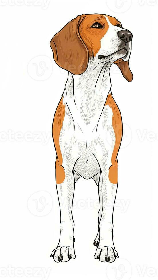 Graphic Illustration of a Dog Isolated on a Monochrome Background generative AI photo
