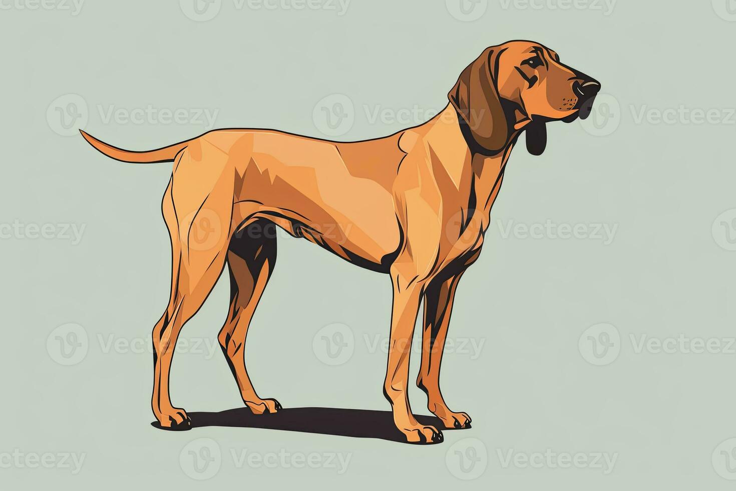 Graphic Illustration of a Dog Isolated on a Monochrome Background generative AI photo