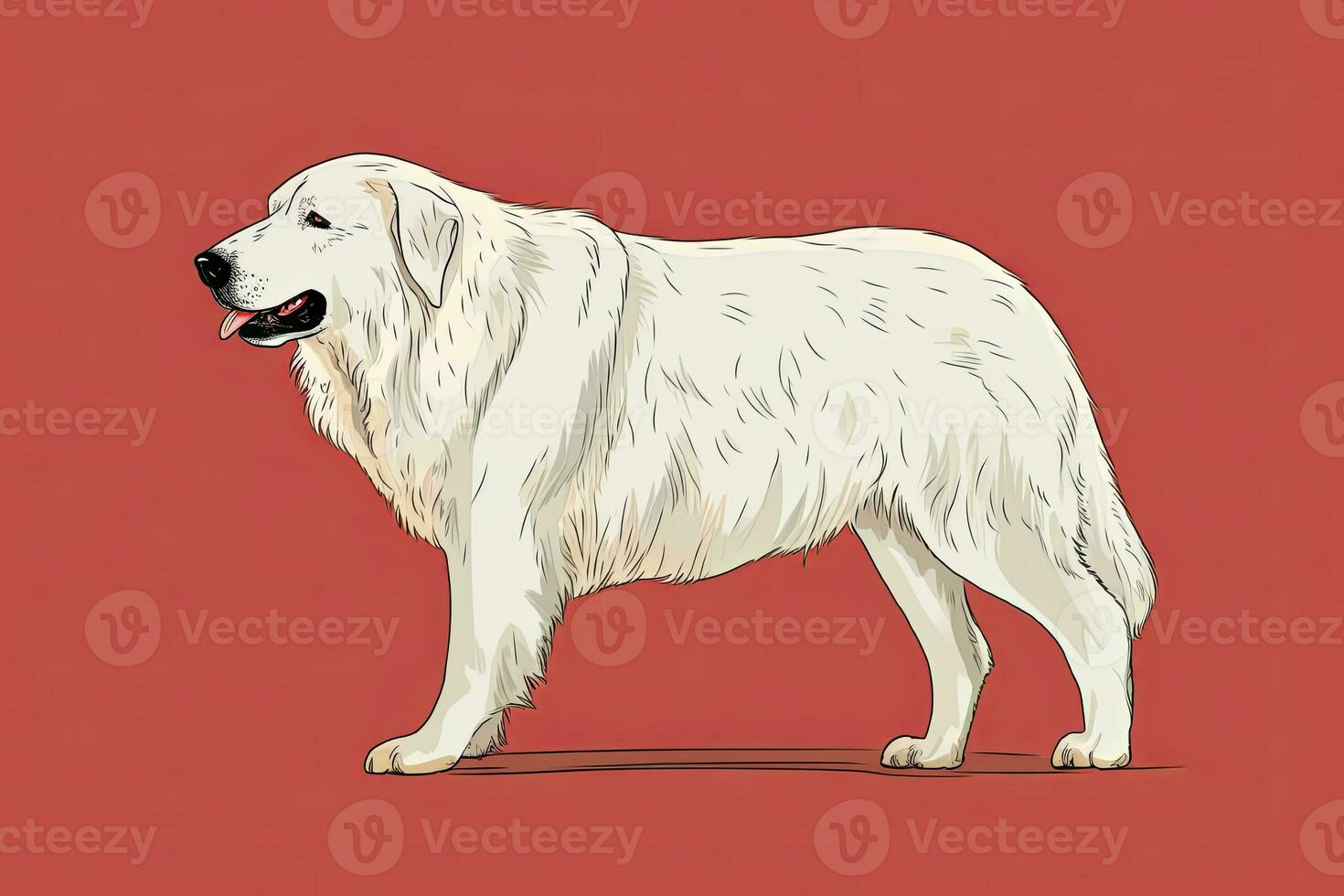 Graphic Illustration of a Dog Isolated on a Monochrome Background generative AI photo