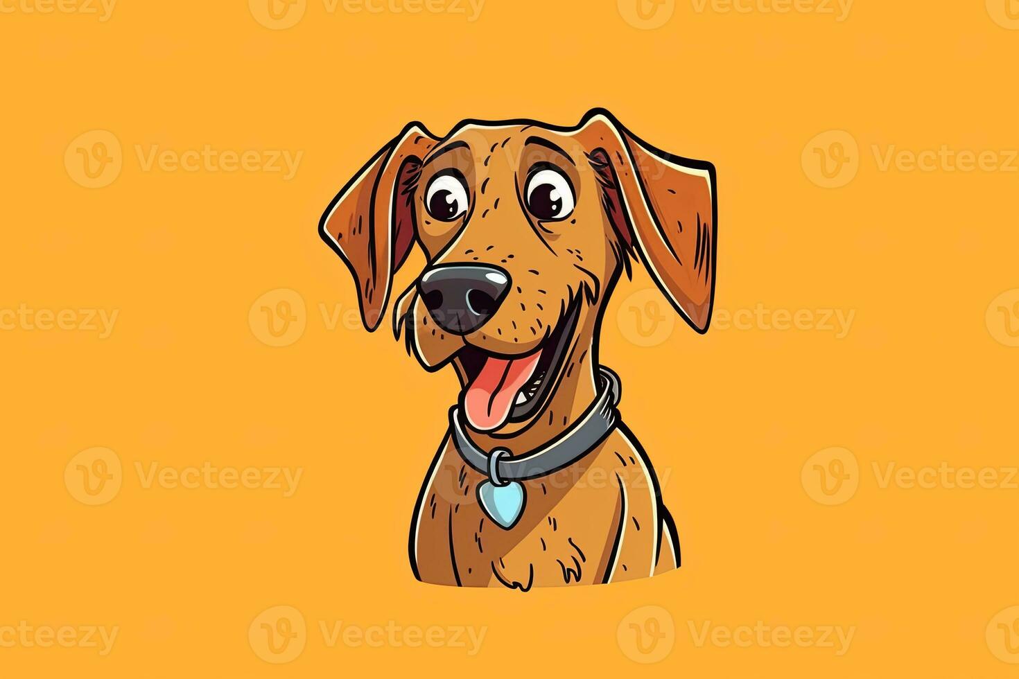 Graphic Illustration of a Dog Isolated on a Monochrome Background generative AI photo
