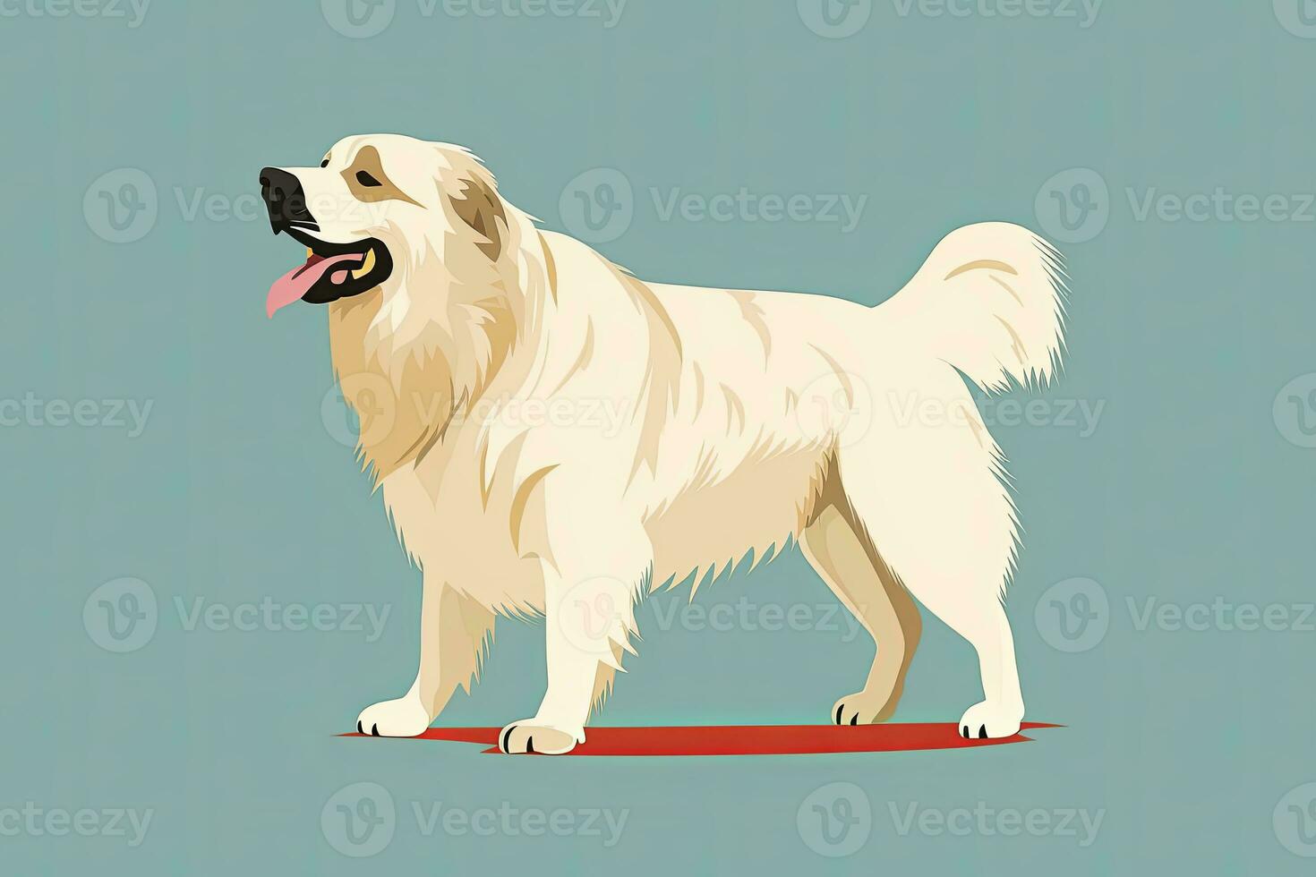 Graphic Illustration of a Dog Isolated on a Monochrome Background generative AI photo