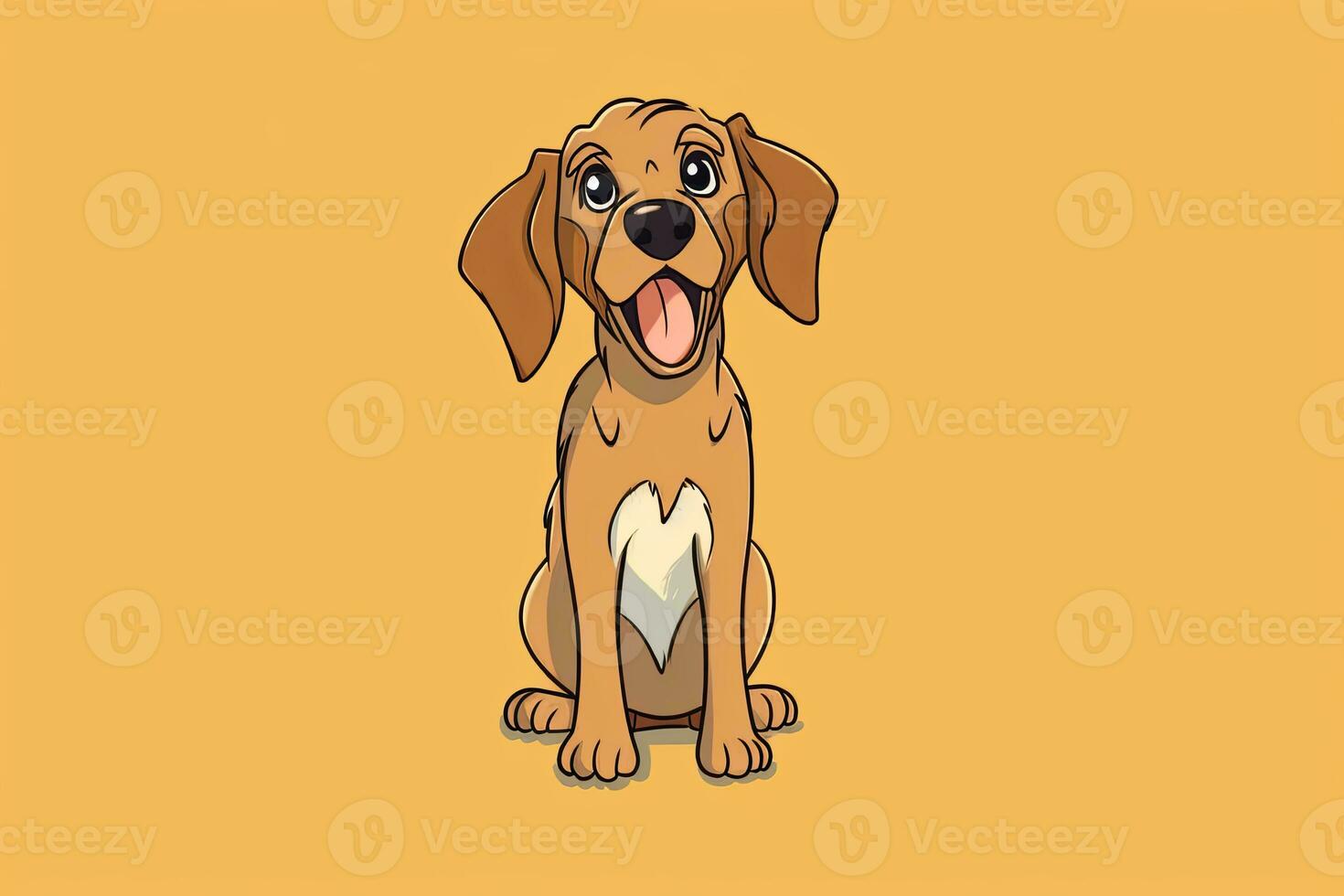 Graphic Illustration of a Dog Isolated on a Monochrome Background generative AI photo