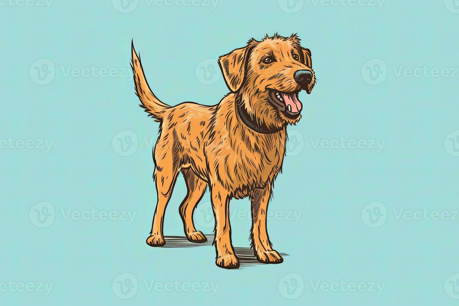 Graphic Illustration of a Dog Isolated on a Monochrome Background generative AI photo