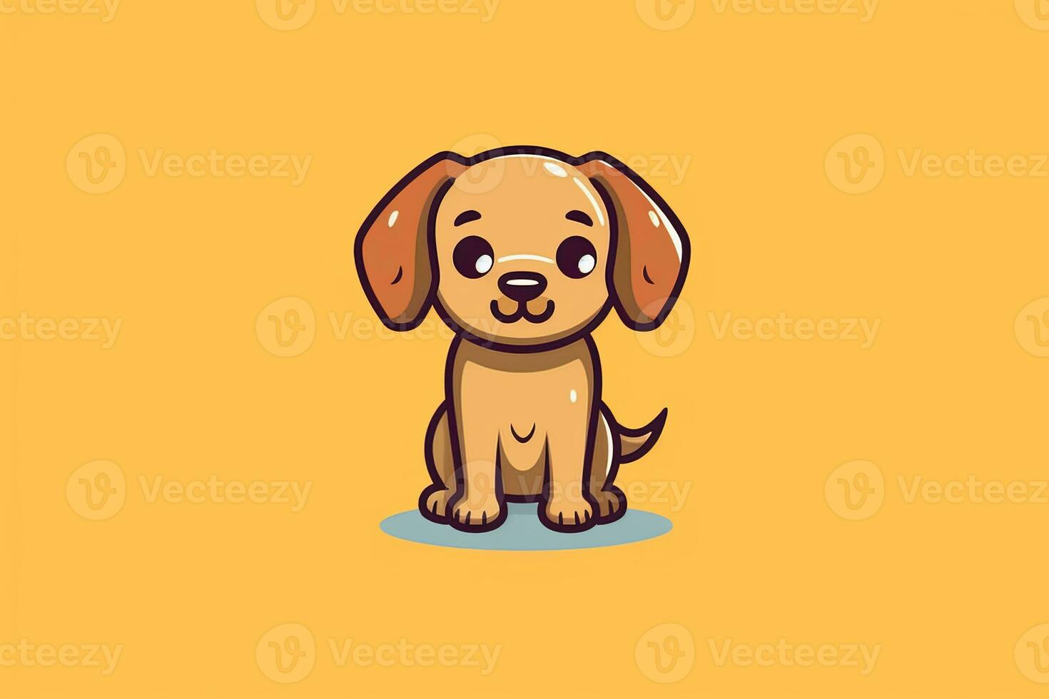 Graphic Illustration of a Dog Isolated on a Monochrome Background generative AI photo