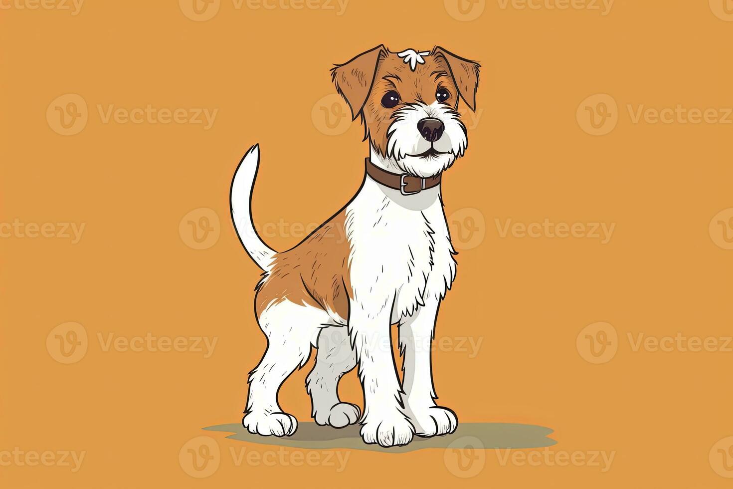 Graphic Illustration of a Dog Isolated on a Monochrome Background generative AI photo