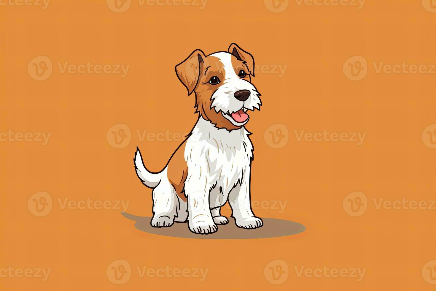 Graphic Illustration of a Dog Isolated on a Monochrome Background generative AI photo