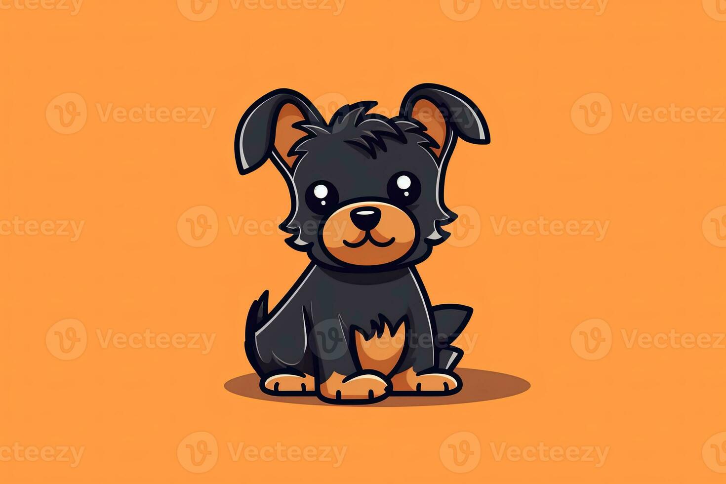 Graphic Illustration of a Dog Isolated on a Monochrome Background generative AI photo