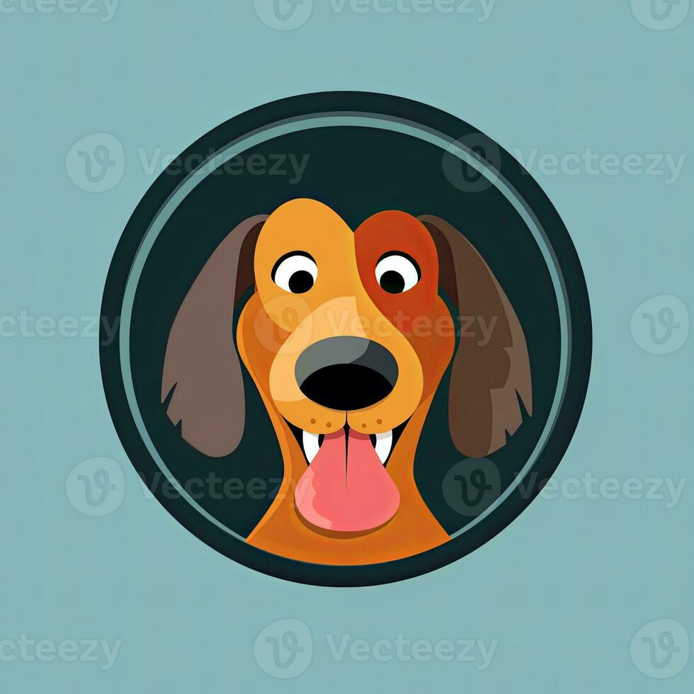Graphic Illustration of a Dog Isolated on a Monochrome Background generative AI photo