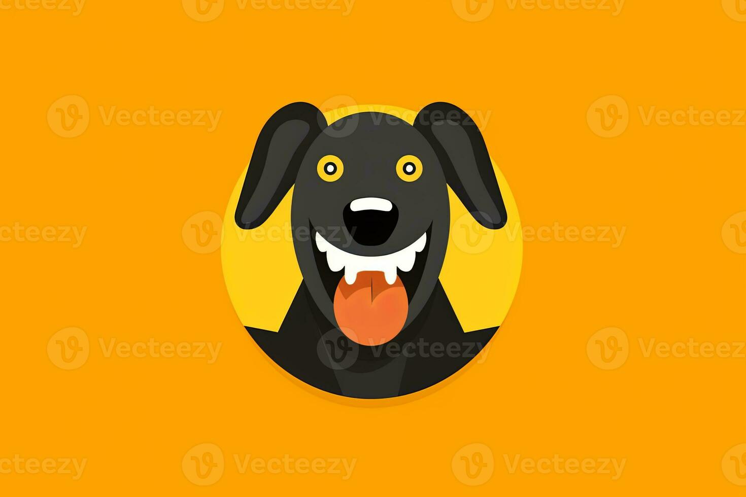Graphic Illustration of a Dog Isolated on a Monochrome Background generative AI photo