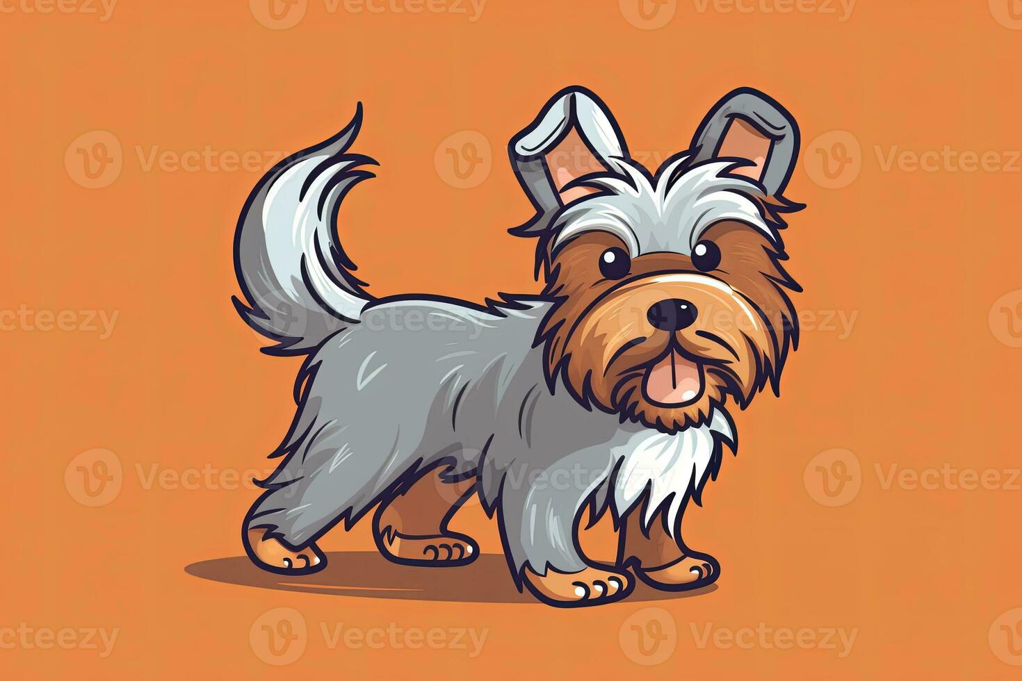 Graphic Illustration of a Dog Isolated on a Monochrome Background generative AI photo