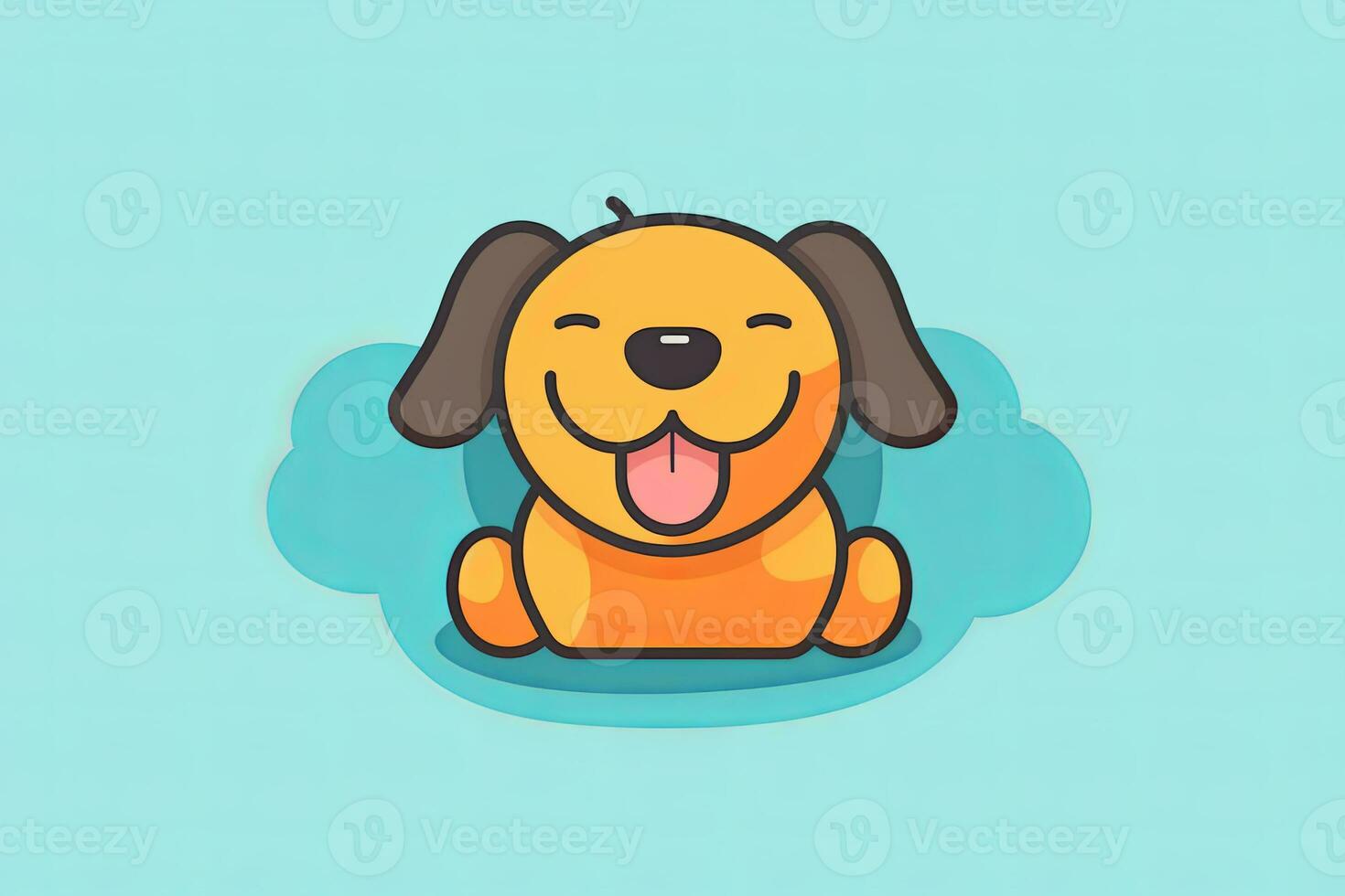 Graphic Illustration of a Dog Isolated on a Monochrome Background generative AI photo