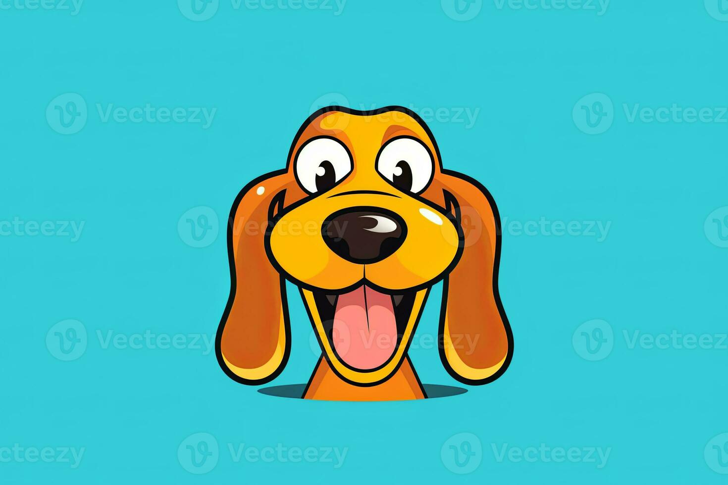 Graphic Illustration of a Dog Isolated on a Monochrome Background generative AI photo
