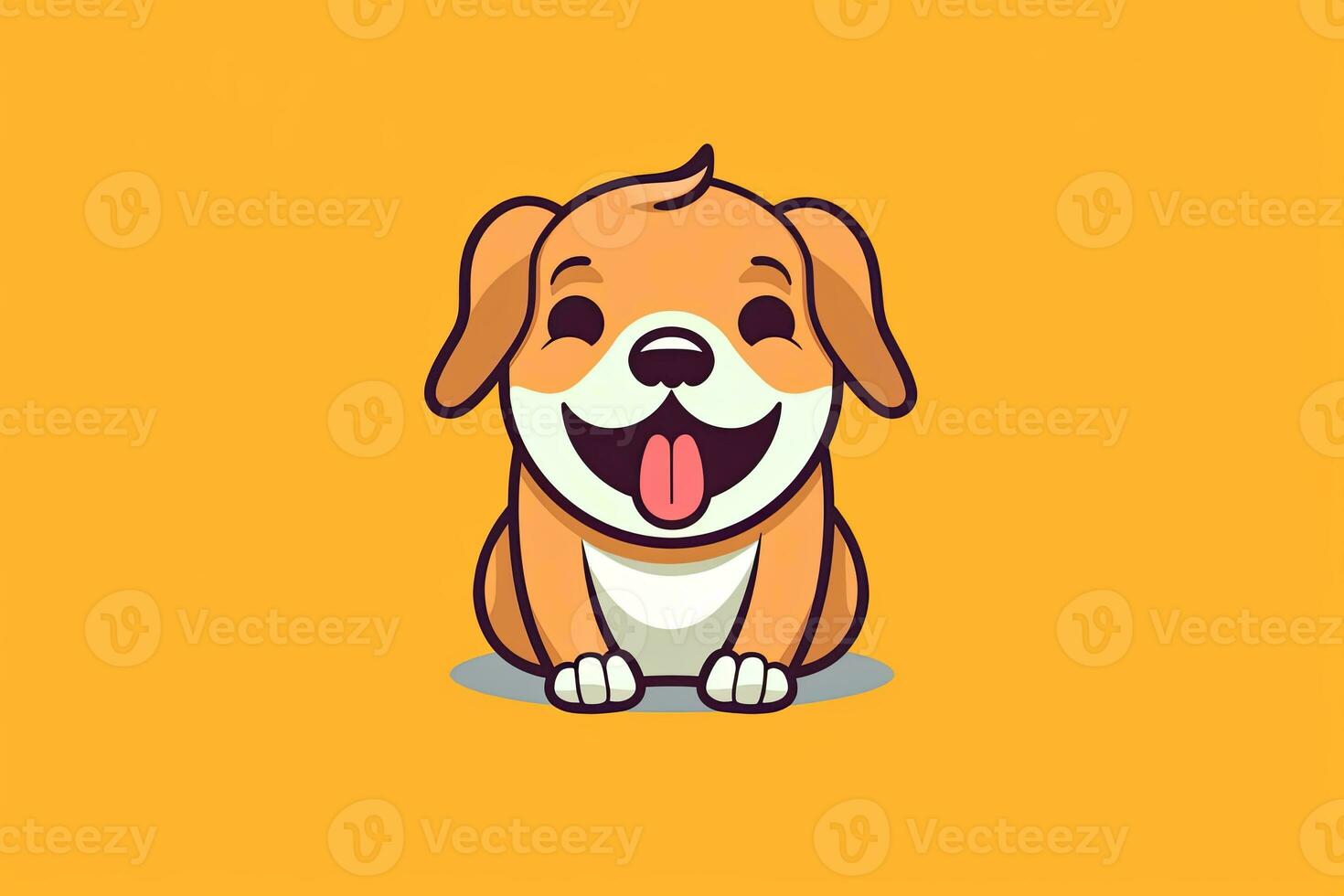 Graphic Illustration of a Dog Isolated on a Monochrome Background generative AI photo