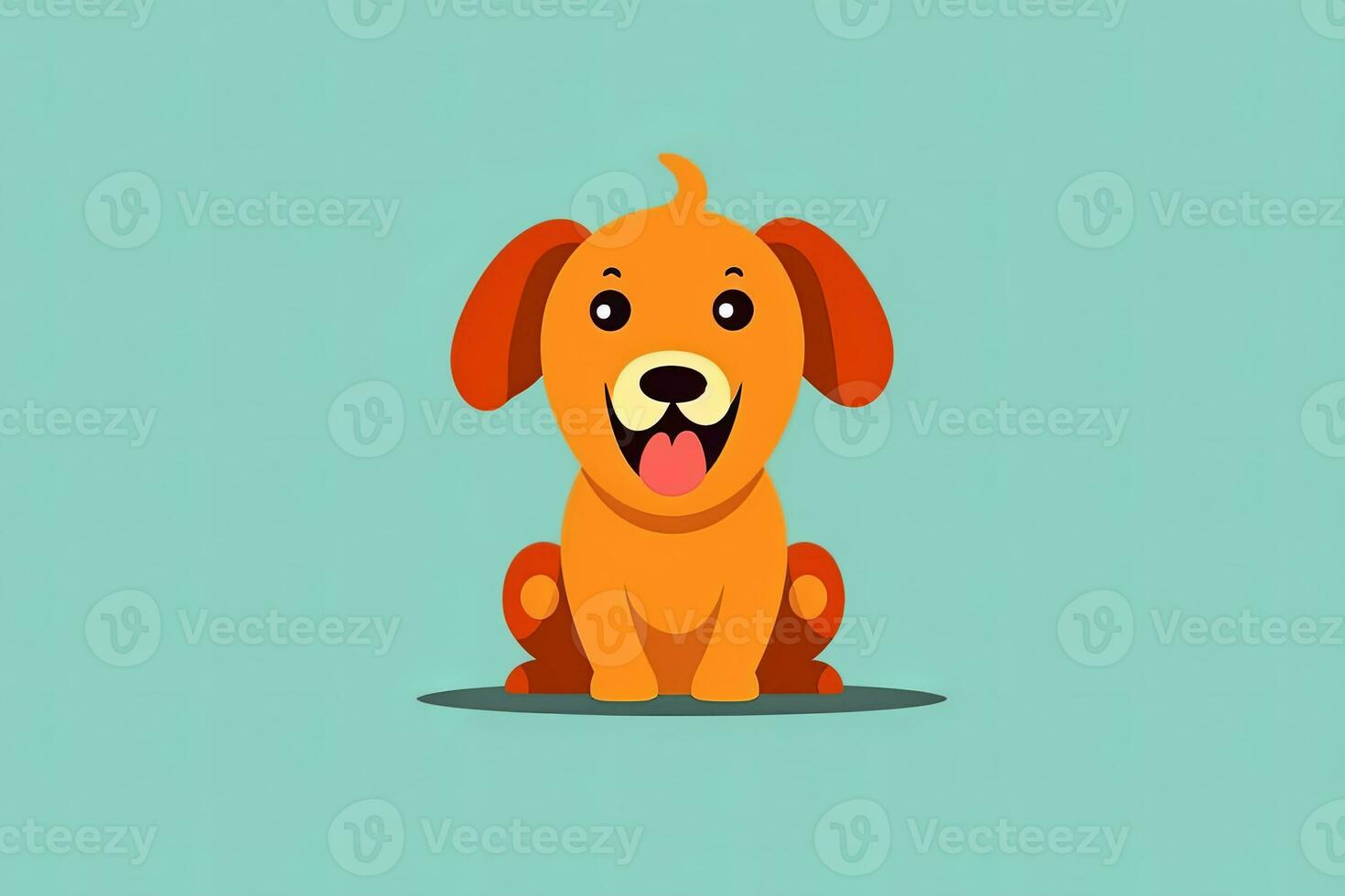 Graphic Illustration of a Dog Isolated on a Monochrome Background generative AI photo