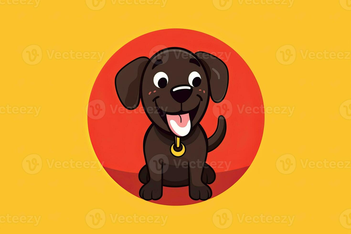 Graphic Illustration of a Dog Isolated on a Monochrome Background generative AI photo