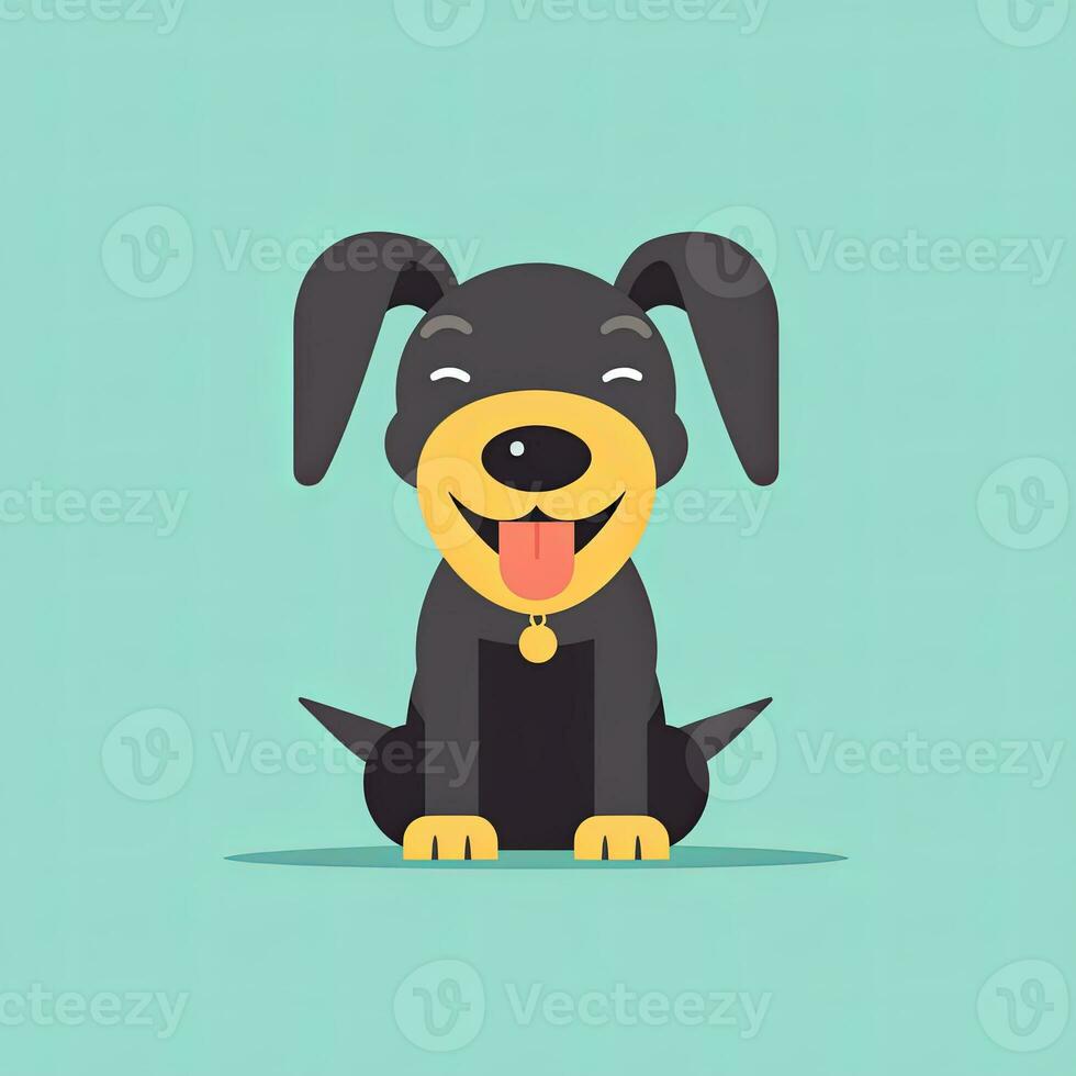 Graphic Illustration of a Dog Isolated on a Monochrome Background generative AI photo