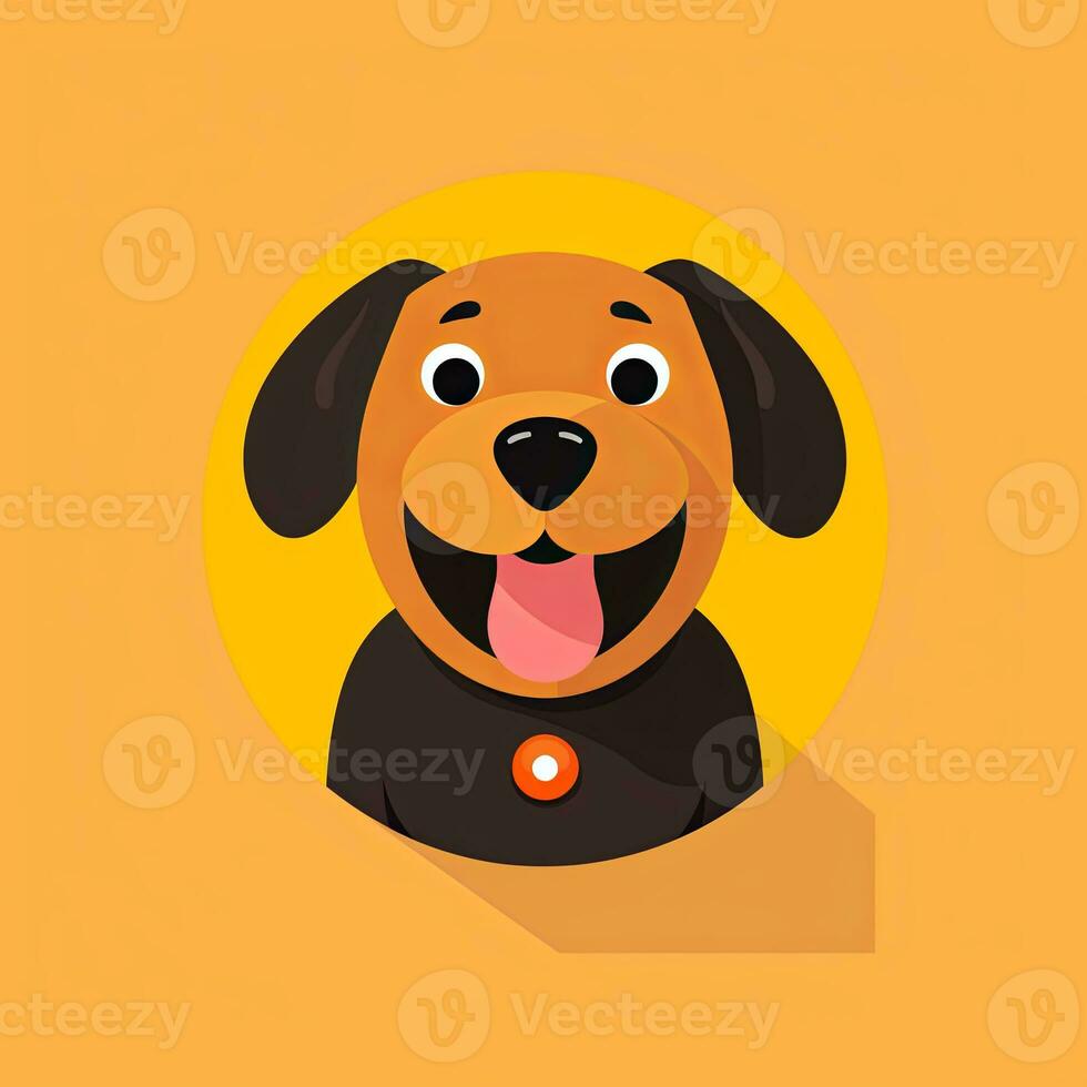 Graphic Illustration of a Dog Isolated on a Monochrome Background generative AI photo
