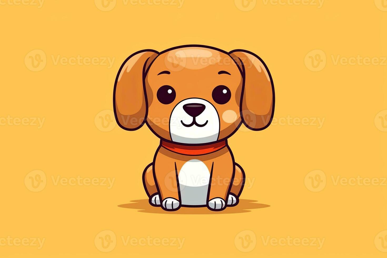 Graphic Illustration of a Dog Isolated on a Monochrome Background generative AI photo