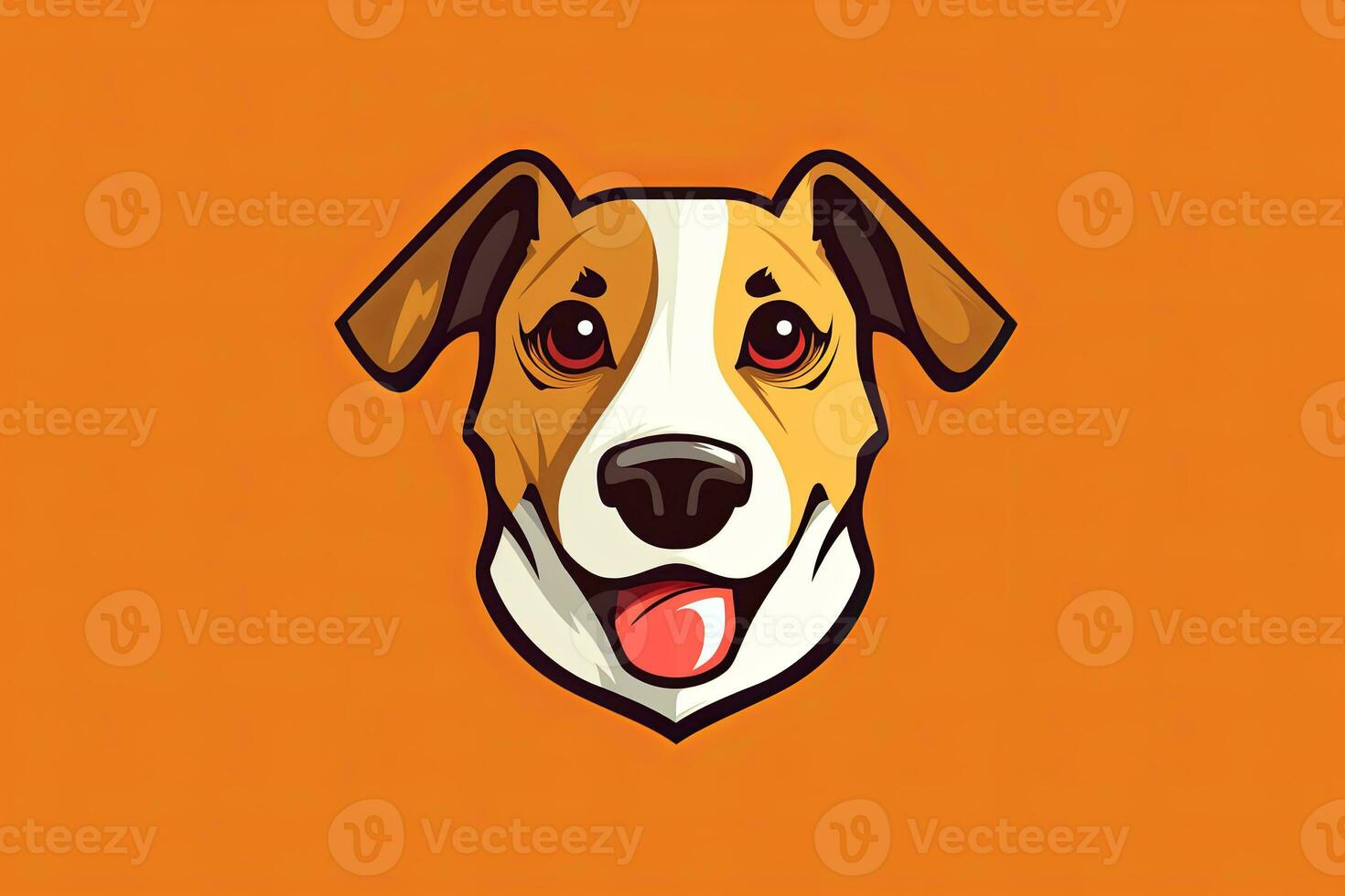 Graphic Illustration of a Dog Isolated on a Monochrome Background generative AI photo