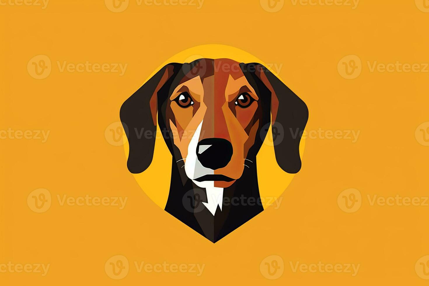 Graphic Illustration of a Dog Isolated on a Monochrome Background generative AI photo
