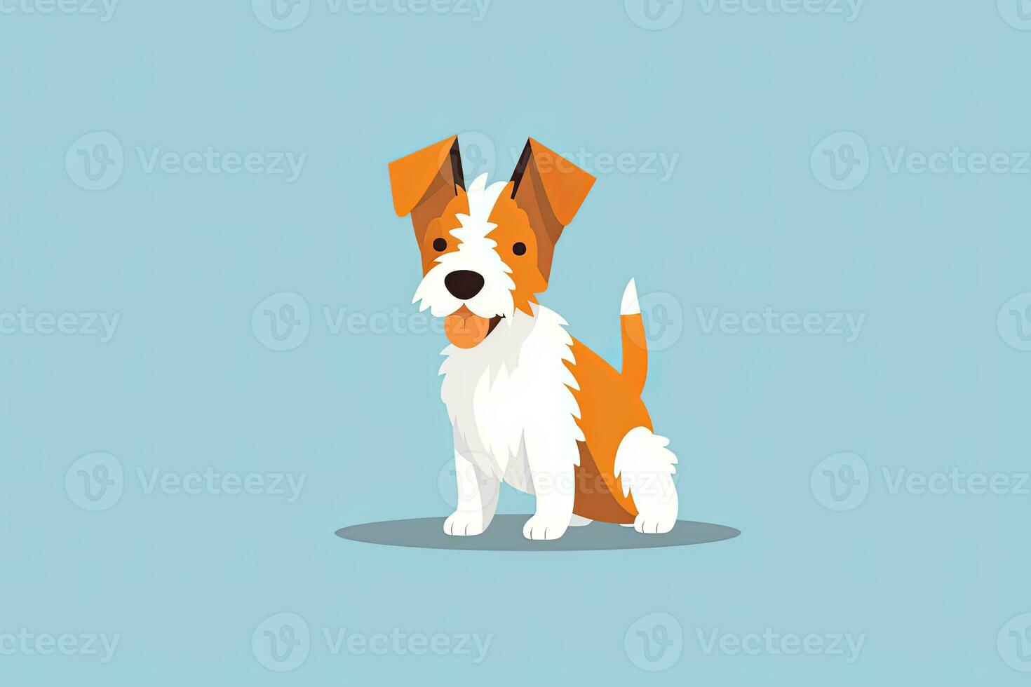 Graphic Illustration of a Dog Isolated on a Monochrome Background generative AI photo