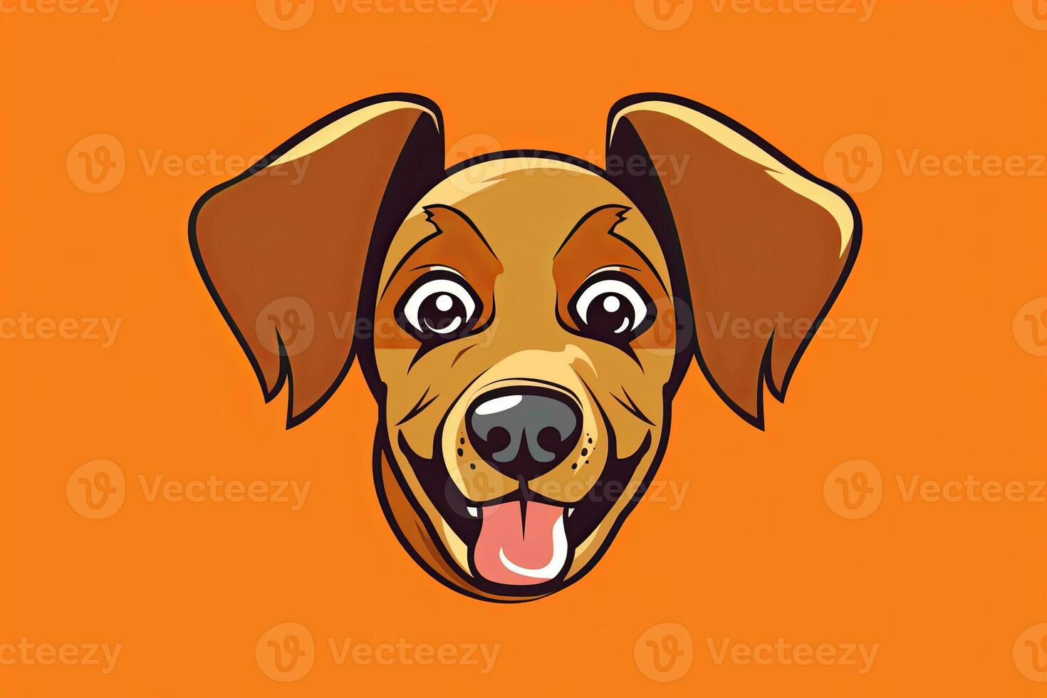 Graphic Illustration of a Dog Isolated on a Monochrome Background generative AI photo