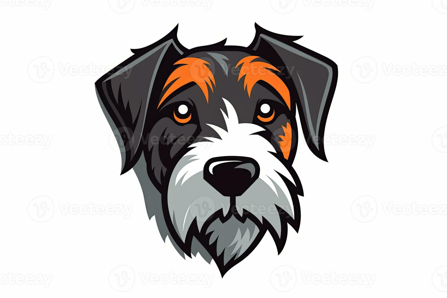 Graphic Illustration of a Dog Isolated on a Monochrome Background generative AI photo