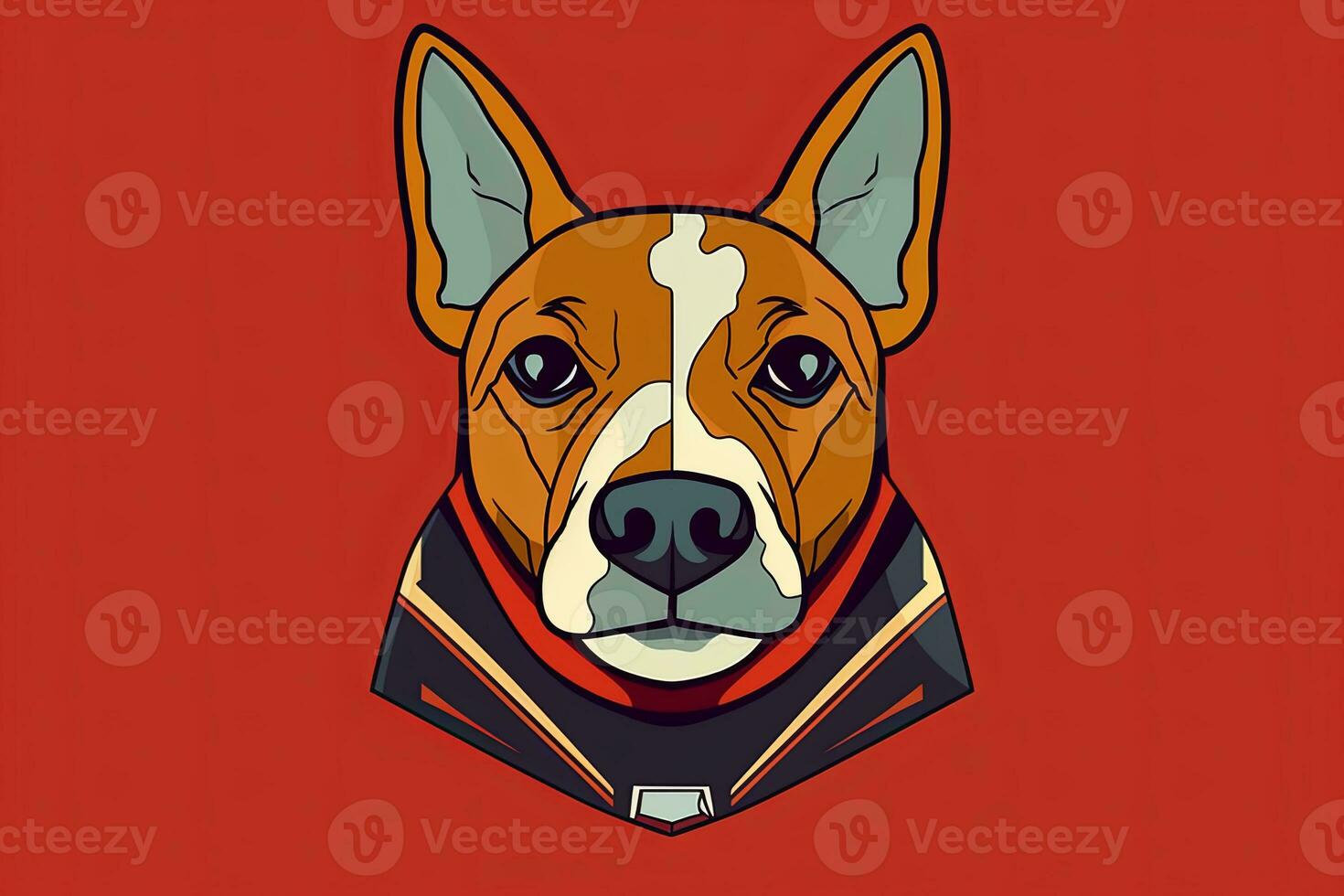 Graphic Illustration of a Dog Isolated on a Monochrome Background generative AI photo