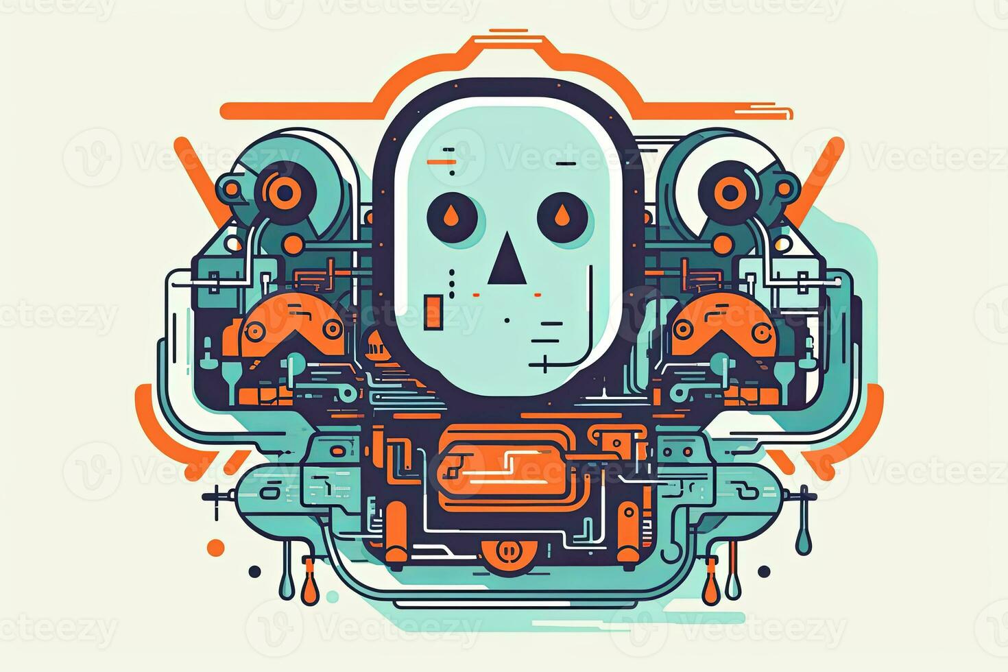 Graphic Illustration of a Ghost in the Machine generative AI photo