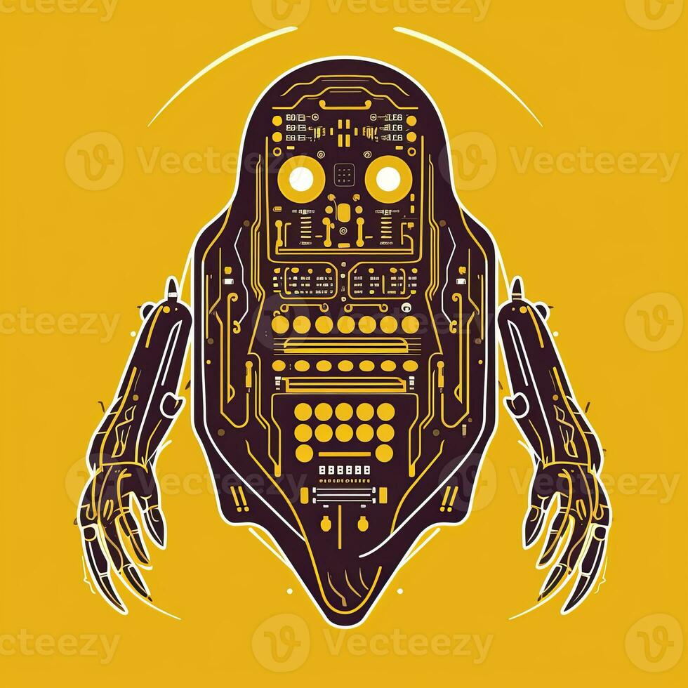 Graphic Illustration of a Ghost in the Machine generative AI photo