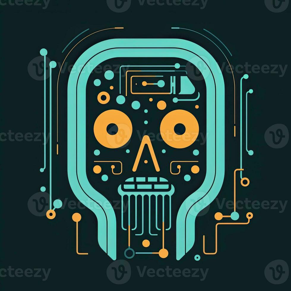 Graphic Illustration of a Ghost in the Machine generative AI photo