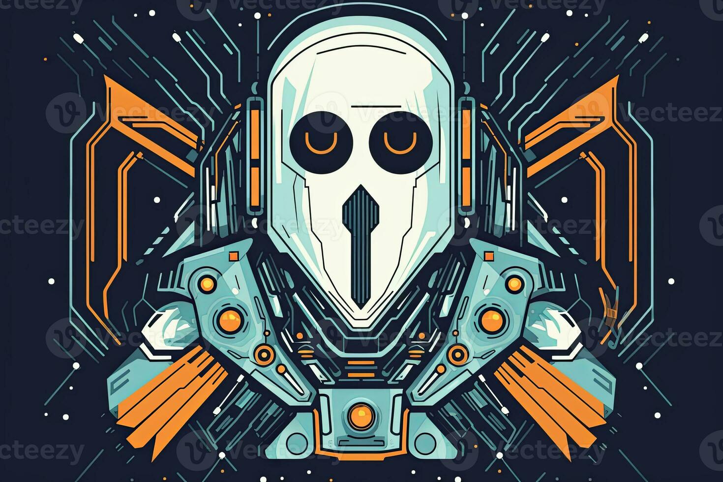 Graphic Illustration of a Ghost in the Machine generative AI photo