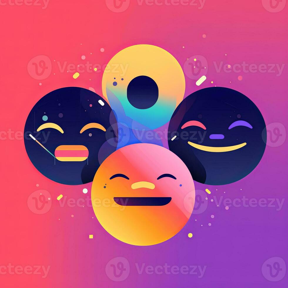 Happy Expression Minimalistic Graphic Design generative AI photo