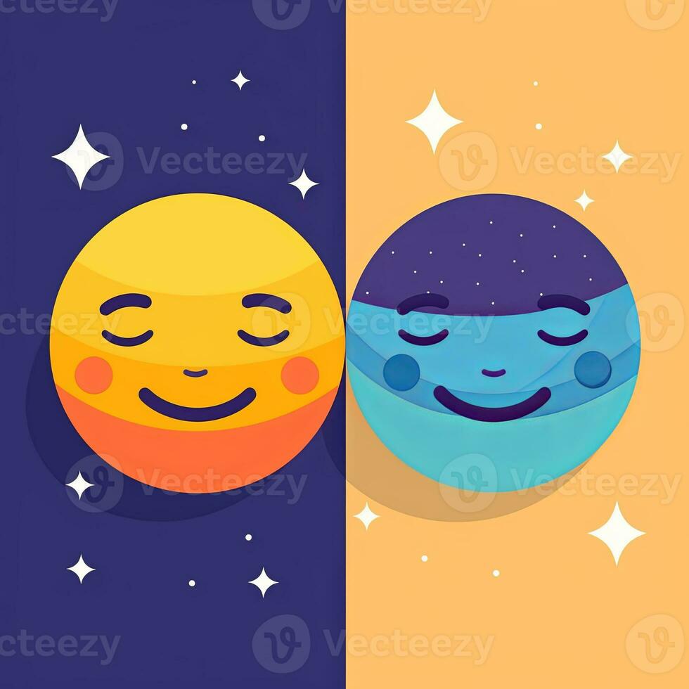 Happy Expression Minimalistic Graphic Design generative AI photo