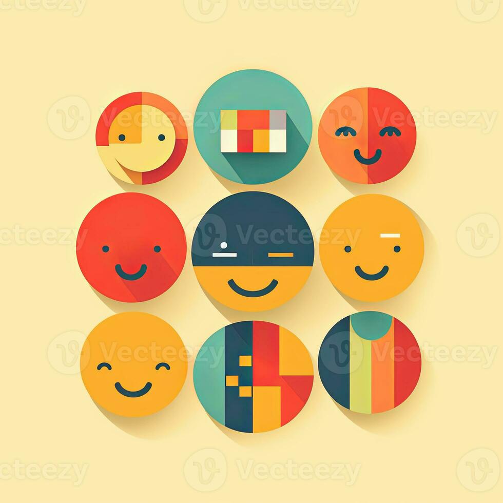 Happy Expression Minimalistic Graphic Design generative AI photo