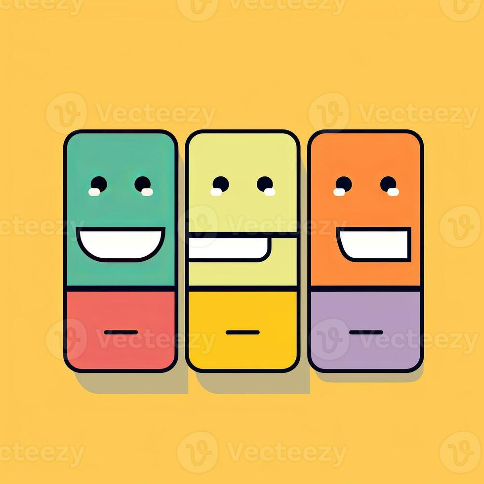 Happy Expression Minimalistic Graphic Design generative AI photo